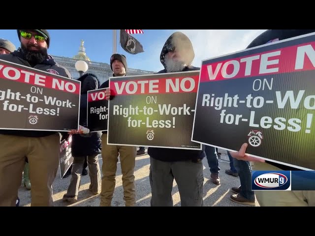 Union members protest right-to-work legislation