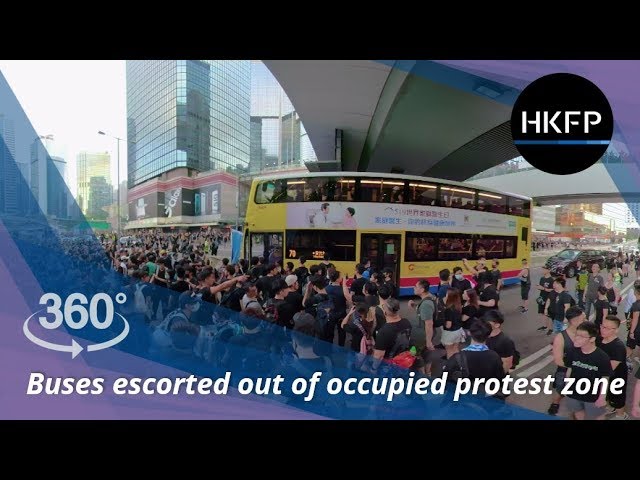 360° Hong Kong extradition protest: Buses escorted out of occupied protest zone