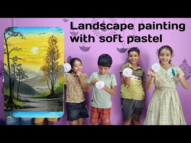 landscape painting with soft pastel