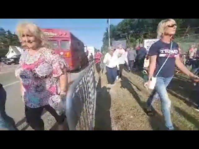 People Enter Ahead Of President Trump's Rally