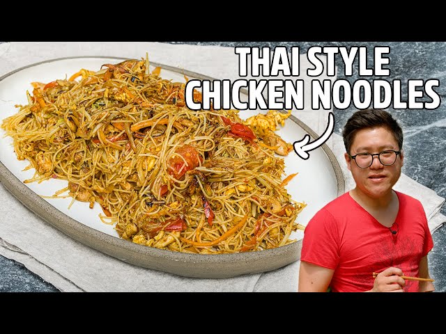 Thai Style Spicy Chicken Noodle Stir-fry Recipe!