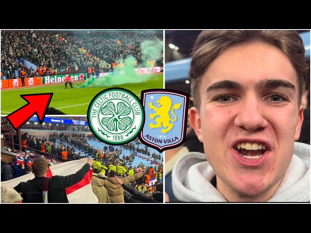 VILLA FANS GO MAD, FANS CLASH IN STANDS & PYROS in Aston Villa vs Celtic