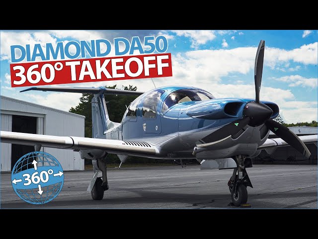 Diamond DA50 RG 360° Takeoff with Live ATC Audio