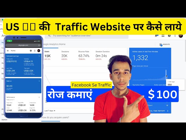 Website Par US 🇺🇸 ki Traffic Kaise Laye || Facebook Generate Free Traffic USA, Daily Earn $100 😲