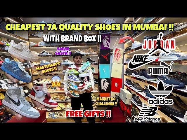 Cheapest 7A Quality Shoes In Mumbai | First Copy Branded Shoes Market | 9A Quality Shoes Shop