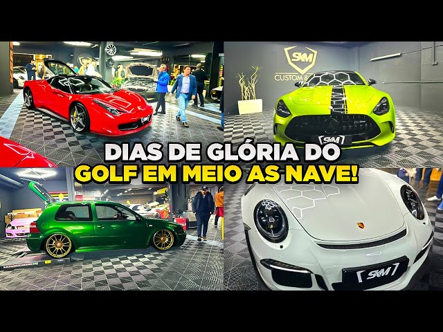 Dia de Gloria do VW GOLF no meio dos SUPER CARROS na INAUGURAÇÃO DA SKMCUSTOM