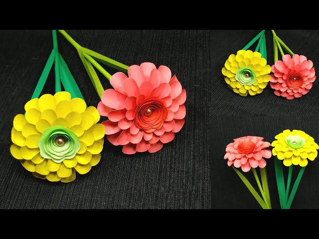 Craft ideas with paper flowers! How to make flower with color paper | Very easy DIY paper craft idea