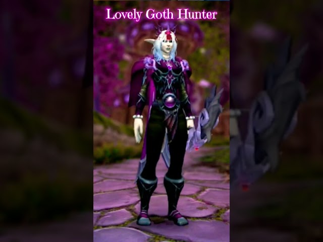 Lovely Goth Hunter Transmog on World of Warcraft #kittanygames #blizzard #gaming