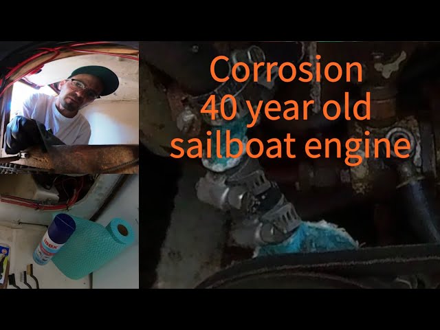 First time cleaning Rust Corrosion on Sailboat Engine