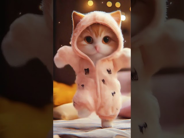 Cute Baby Cat Dancing 🥰 #cute #cat #midjourney #funny #baby