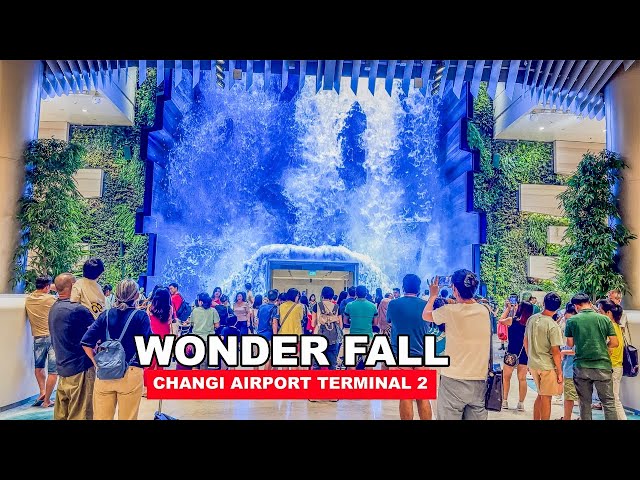 The Wonderfall | Newly Opened Digital Waterfall at Changi Airport Terminal 2 🇸🇬🛫