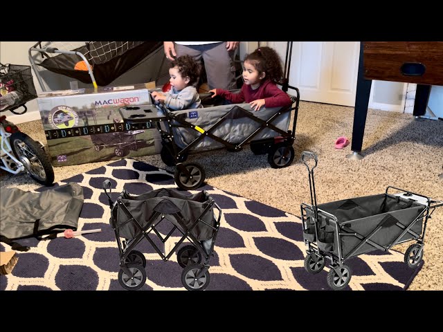 Mac Sports Collapsible Utility Wagon with Folding Table & drink holders.