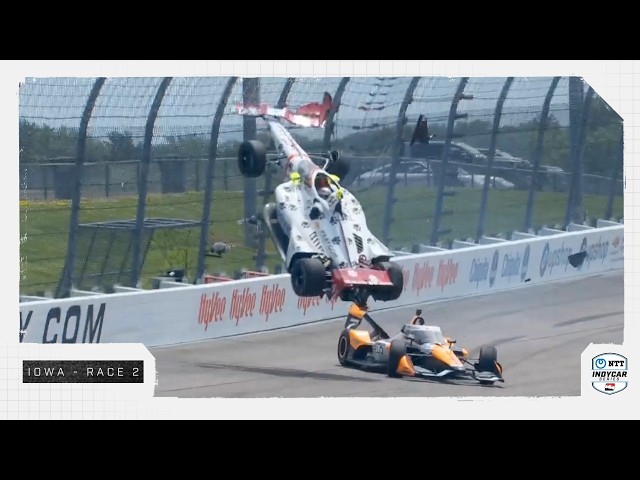 Sting Ray Robb goes airborne in wild last-lap incident at Iowa | INDYCAR