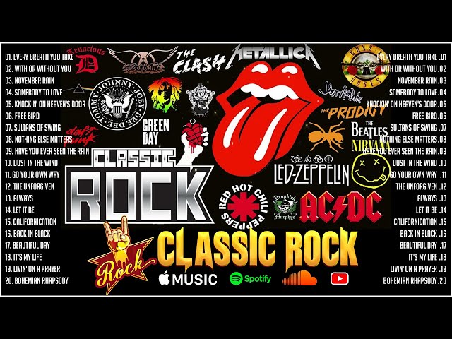 Top 100 Classic Rock Songs Of All Time🔥Metallica, Queen, ACDC, Aerosmith, U2, Guns N Roses, Bon Jovi