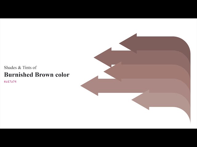 Shades & Tints of Burnished Brown color #a17a74 A Warm Brown color #8f6c67 #7d5e5a #ab8883 #b59792