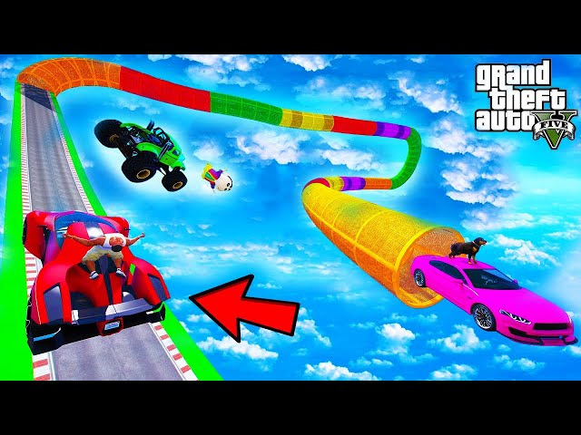 Impossible Parkour Challenge! Shinchan vs Chop in GTA 5