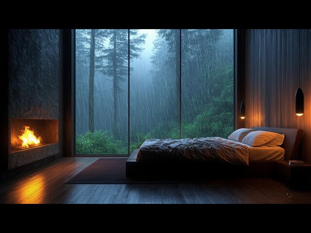 Heavy Rain Sounds for Sleeping- 99% Instantly Fall Asleep With Rain And Thunder Sound At Night