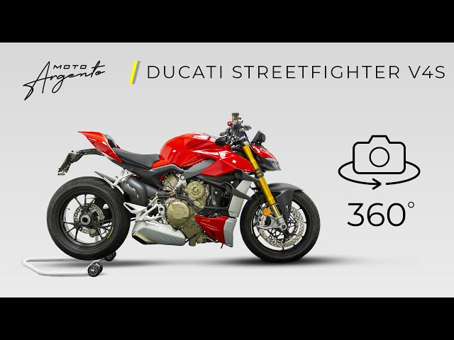 DUCATI STREETFIGHTER V4S - Vista a 360 gradi - Moto Argento.