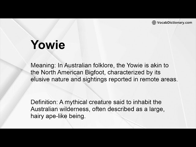 Yowie Meaning