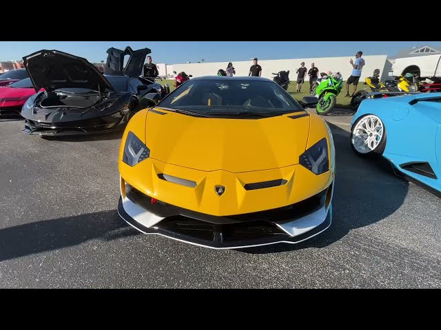 Svj Lamborghini raw clip @orlandocarsandcoffee  car meet vibes and car culture @ deezerland