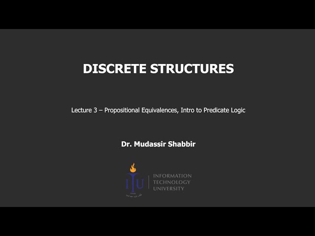 Discrete Structures | Dr.Mudassir Shabbir