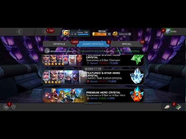 6* crystal Opening in Mcoc