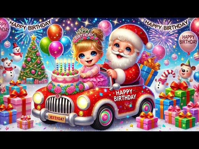 HAPPY BIRTHDAY  SONG 🎅🚗💨 En Route avec Papa Noël pour Souffler Tes Bougies  Joyeux Anniversaire !