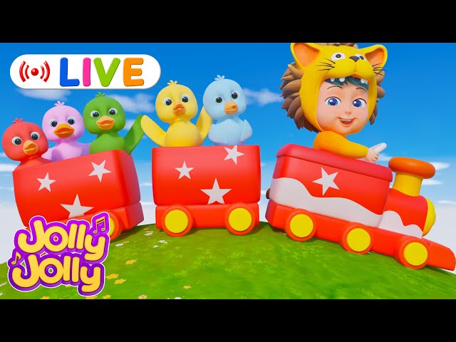 Entraînez Choo Choo avec cinq petits canards | Jolly Jolly & Animals - Meilleures chansons !