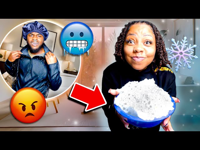 DUMPING A BUCKET OF "SNOW" ON SLEEPING BOYFRIEND!! *WINTER STORM*