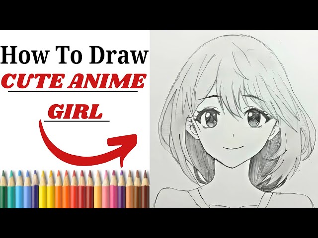 I Drew Cute Anime Girl Sketch in just 20 Minutes !! | Step by step tutorial for beginners