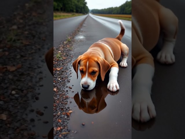 🐱💖 Rescuing the Puppy 🐶❤️ #AnimalRescue #CuteKitten #PuppyHelp #Kindness #Heartwarming #CatAndDog