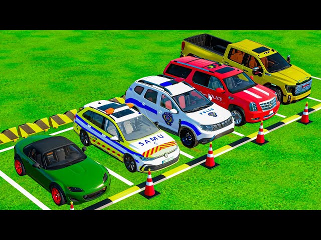 MAZDA ,DIACA DASTER,GMC,POLICE CAR SUV,SOSI MODDING TRANSPORTING WITH MANTRUCKS!FarmingSimulator22