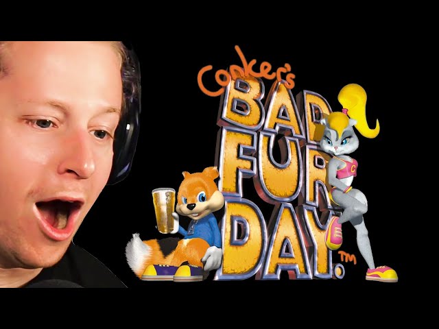 fighting a huge poop today. yep.   Conker's Bad Fur Day #2!