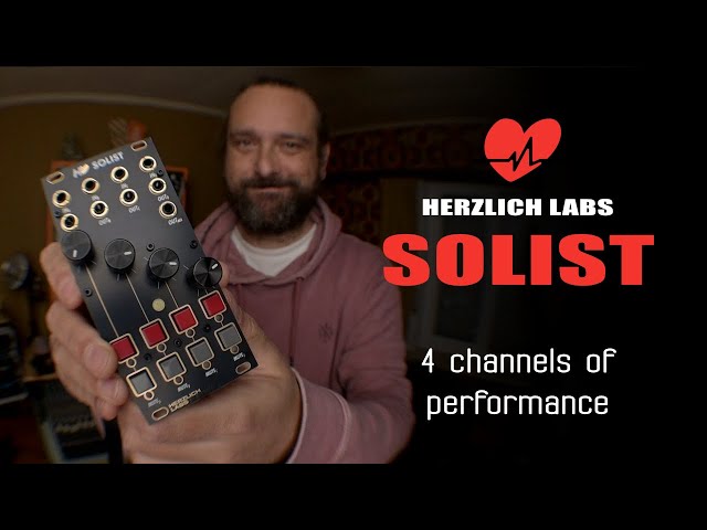 Herzlich Labs & myself / SOLIST / 4 channel performance module & mixer with soft MUTE and SOLO