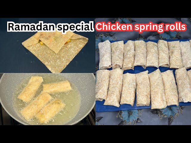 Make and freeze Ramadan special chicken spring rolls roll recipe | Ramadan recipes #springroll