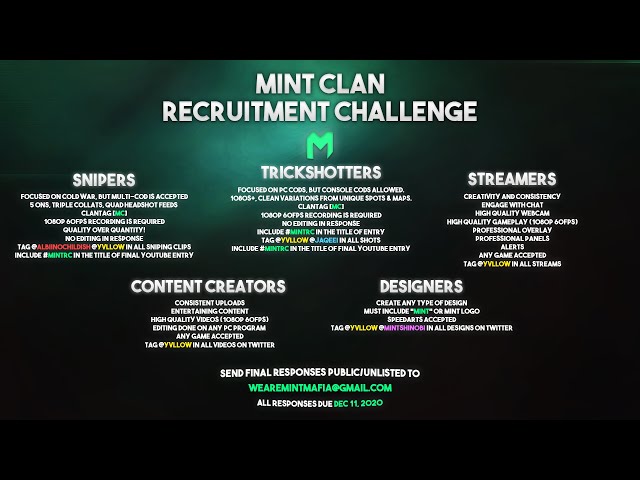 Mint Clan Recruitment Challenge! [CLOSED]