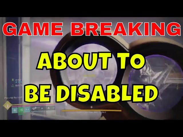 GAME BREAKING - ITS ABOUT TO GET DISABLED & Nerfed