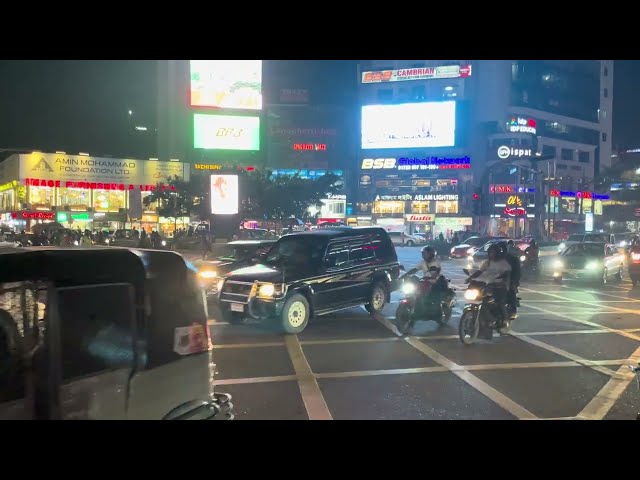 Cars /Vehicles Passing Road at Night in City | Royalty free stock video footage - No copyright | 4K