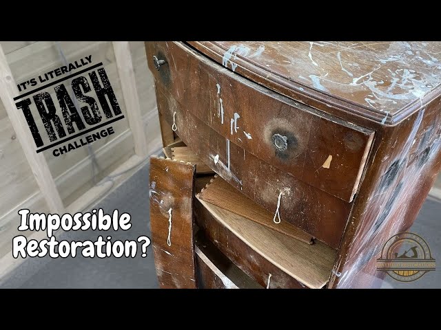 My Biggest FURNITURE RESTORATION yet - Part of "Its Literally Trashed Challenge"