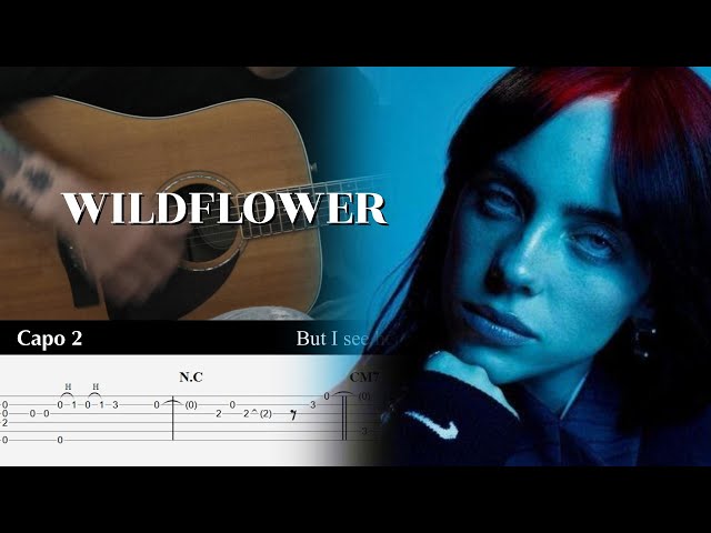 WILDFLOWER - Billie Eilish - Fingerstyle Guitar TAB Tutorial