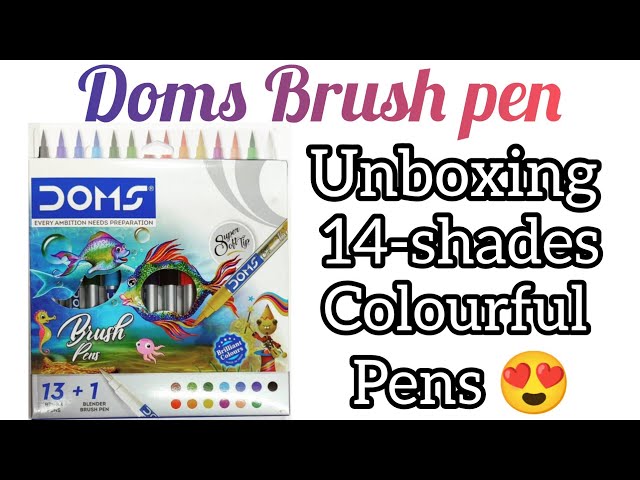 Doms Brush pen Unboxing-14shades | Doms Brush pens review #doms #brushpen