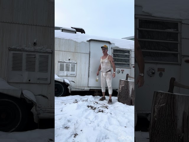 #actor out of work. #sauna and snow angels not just for “A” listers #minnesota  #trailertrash #life