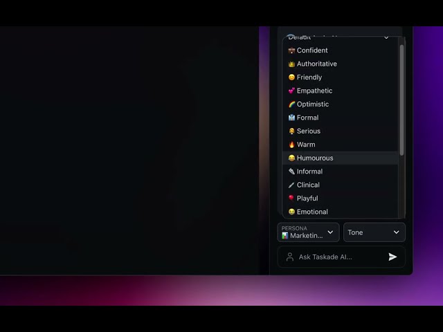 Transform Your Workflow with Taskade AI Personas & Tones