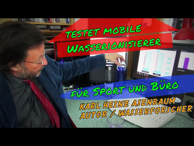 Karl Heinz Asenbaum testet Wasserstoff Booster, mobile Wasserionisierer für Sport und Büro