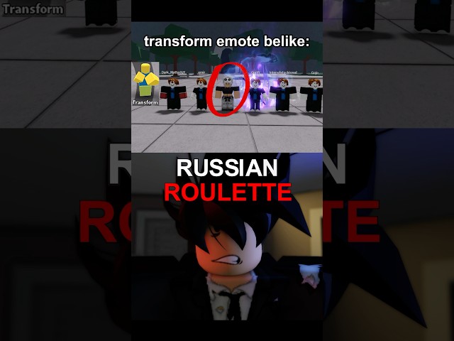 Transform Emote in Russian Roulette Belike💀 ​⁠​#tsb #roblox @dud_RBX