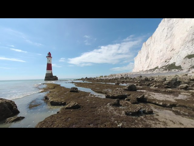 VR 180 3D Eastbourne Lighthouse from beach