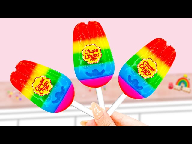 Amazing Miniature Rainbow Jelly Lollipop Candy Making 🐳🍭 Tasty Fruits Lollipop Candy Jelly Recipe