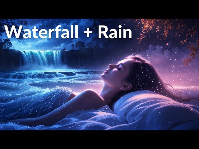 🌊 Waterfall + Rain Sounds 🌧️ | Ultimate ASMR Sleep Aid for Deep Relaxation 💤✨