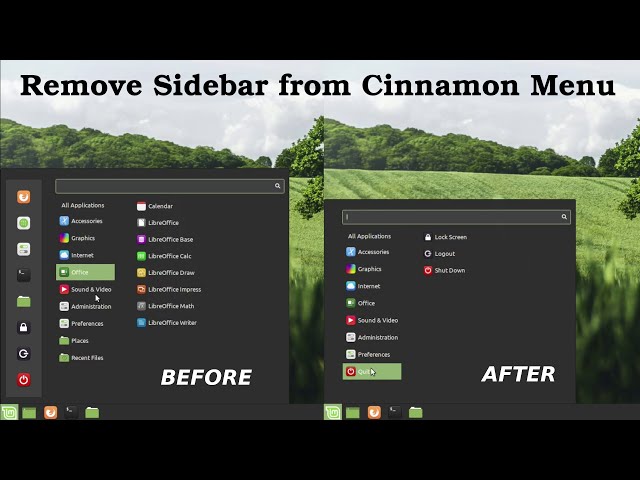 How to Remove the Sidebar from the Cinnamon Menu - Linux Mint 20.2