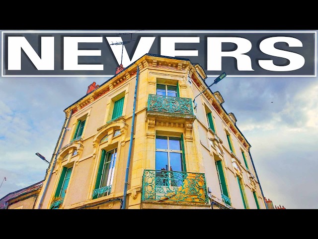 Virtual Walk in Nevers, France on the Loire River - 4k 60p Video for Treadmill - City Walks